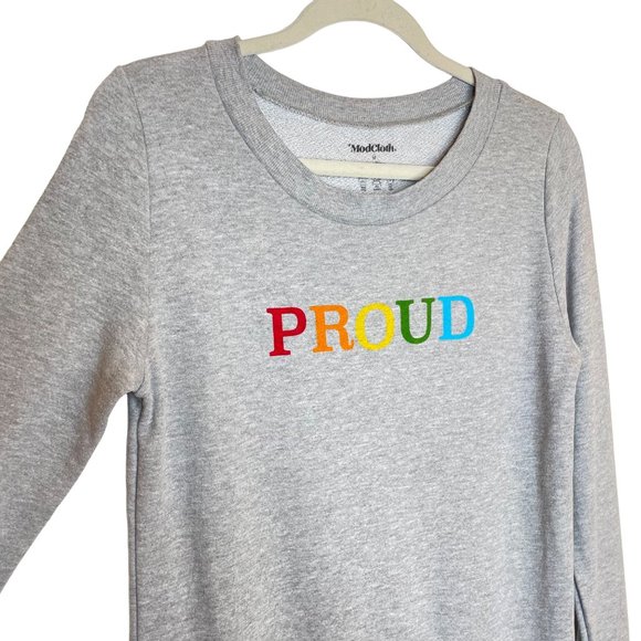 ModCloth Proud Graphic Heathered Grey Sweatshirt, M - Picture 4 of 8